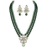 Fizix Pearl Kundan Necklace & Jewellery Set (FXAJ421)
