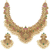 Fizix Pearl Choker Traditional Jewellery Temple Necklace Set (FXAJ404)