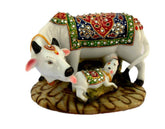 Fizix Kamdhenu Cow and Calf Statue for Home Décor