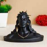 Fizix Black Resin Adiyogi Shiva Statue for Car Dashboard