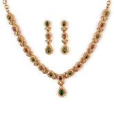 Fizix Traditional Micro Gold Plated AD American Diamond Jewellery Necklace (FXAJ401)