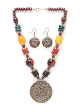 Fizix Traditional Tibetan Pendant Necklace Jewellery Set (FXAJ409)