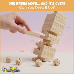 Fizix 54 Pcs Wooden Tumbling Tower Game