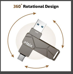FIZIX FX1 Dual Interface OTG Flash Drive 128GB