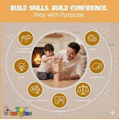 Fizix 54 Pcs Wooden Tumbling Tower Game