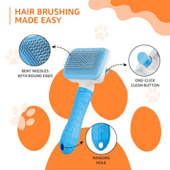 FIZIX Self Cleaning pet Grooming Brush