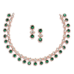 Fizix Diamond Studded Star Shaped Necklace With Earrings (FXAJ420)