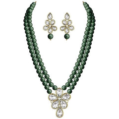 Fizix Pearl Kundan Necklace & Jewellery Set (FXAJ421)