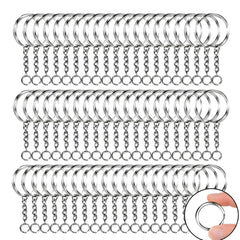 Fizix Metal Split Keychain Ring Parts - Set of 60 Pcs