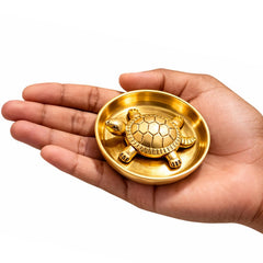 Fizix Brass Plated Turtle with Decorative Tray