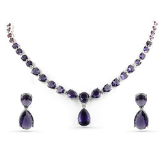 Fizix Rhodium Plated Crystal Studded Jewellery Gift Set (FXAJ411)