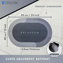 Fizix Quick-Dry Anti-Slip Bathroom Mat - Set of 2