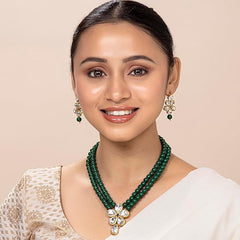 Fizix Pearl Kundan Necklace & Jewellery Set (FXAJ421)