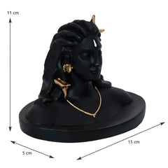 Fizix Black Resin Adiyogi Shiva Statue for Car Dashboard