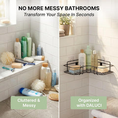 Fizix Metal Bathroom Corner Shelf Rack - Set of 2