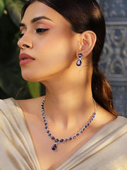 Fizix Rhodium Plated Crystal Studded Jewellery Gift Set (FXAJ411)