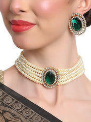 Fizix 18k Gold Plated Choker Traditional Pearl Necklace  (FXAJ422)