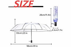 Fizix Transparent Windproof Travel Waterproof Fiberglass Umbrella