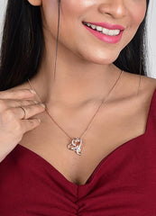 Fizix CZ Chain Heart Shaped Pendent Set (FXAJ414)