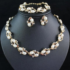 Fizix Pearl Bracelet Earrings Necklace Jewellery Set (FXAJ418)