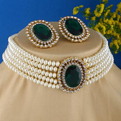 Fizix 18k Gold Plated Choker Traditional Pearl Necklace  (FXAJ422)