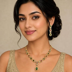 Fizix Traditional Micro Gold Plated AD American Diamond Jewellery Necklace (FXAJ401)