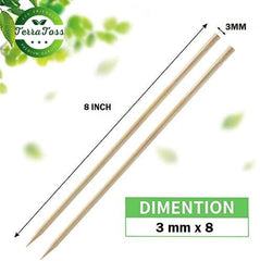 Fizix Barbeque Skewers Sticks - Pack of 120 Sticks, 8 inch, 3mm