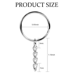 Fizix Metal Split Keychain Ring Parts - Set of 60 Pcs
