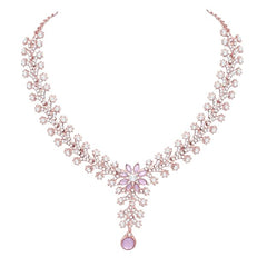 Fizix Diamond Necklace Jewellery Set for Women with Earrings and Maang Tikka (FXAJ416)