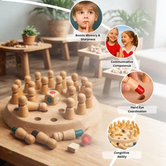 Fizix Wooden Color Memory Chess Game
