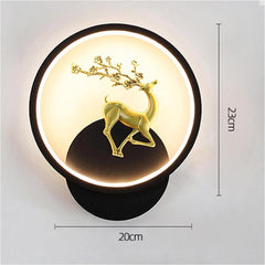 Fizix LED Deer Wall Light Round Decorative Wall Lamp