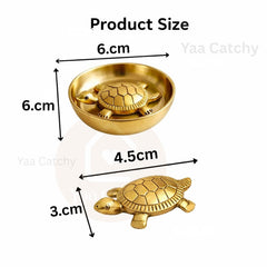 Fizix Brass Plated Turtle with Decorative Tray