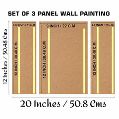 Fizix Deer Paintings for Wall Decoration - Set Of 3