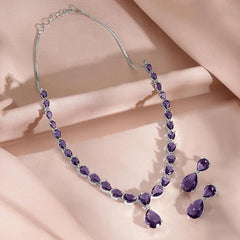Fizix Rhodium Plated Crystal Studded Jewellery Gift Set (FXAJ411)