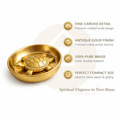 Fizix Brass Plated Turtle with Decorative Tray