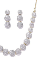 Fizix American Diamond Combo of Choker Necklace Set with Earrings, Bracelet and Ring (FXAJ406)