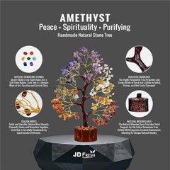 Fizix 300 Beads, 7 Chakra Crystal Tree, Showpiece Good Luck