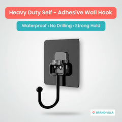 Fizix Black Adhesive Wall Hooks Pack of 10