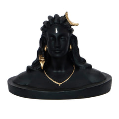 Fizix Black Resin Adiyogi Shiva Statue for Car Dashboard