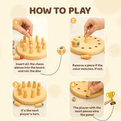 Fizix Wooden Color Memory Chess Game