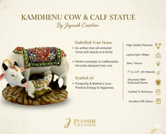 Fizix Kamdhenu Cow and Calf Statue for Home Décor