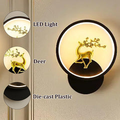 Fizix LED Deer Wall Light Round Decorative Wall Lamp
