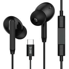 truke Bass 1 in-Ear Wired Earphones with Type-C Connector, 13mm Titanium Drivers, Deep High Bass, in-Line Music & Call Controls, Built-in Mic for Crystal Clear Calls, 1.2m Tangle-Free Cable